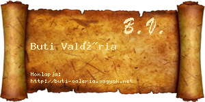 Buti Valéria névjegykártya